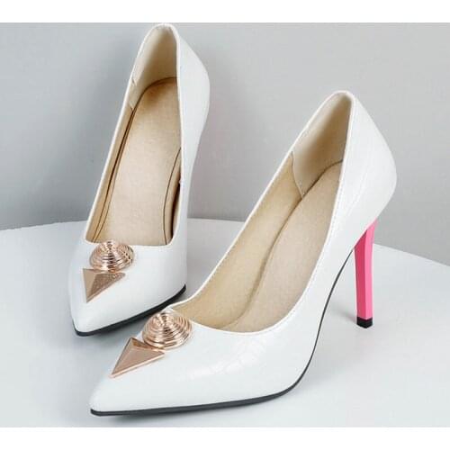 New Summer Women Single Shoes Fashion Pointed Toe Super High Heels Fall Ladies Shoes Sexy Thin Heel Spring Shallow Shoes White