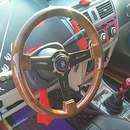 Universal 350mm 14inch PVC vertex steering wheel ABS Imitation Wood Steering Wheel for Audi BMW Honda Toyato