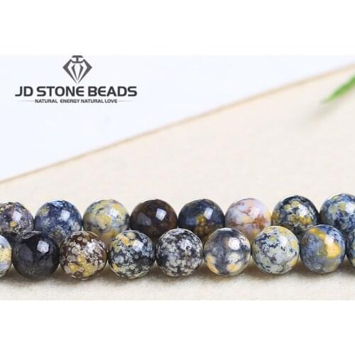 High Quality Natural Blue Ocean Stone Beads 6 8 10 pick Size For Jewelry Making Diy Necklace