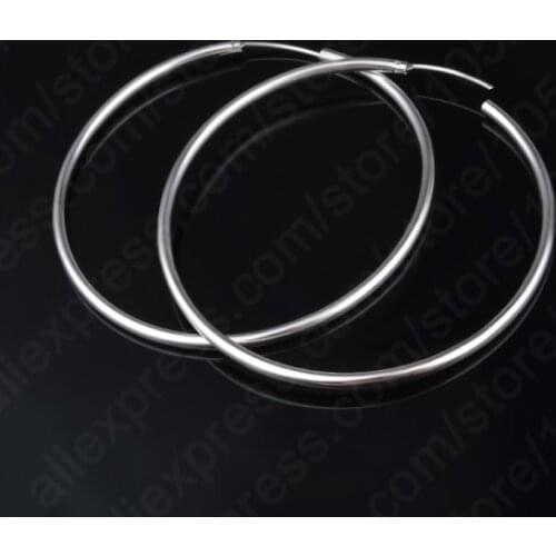 Hot Sale High Quality 925 Sterling Silver Round Hoop Earrings For Elegant Woman Wedding Fine Jewelry Gifts