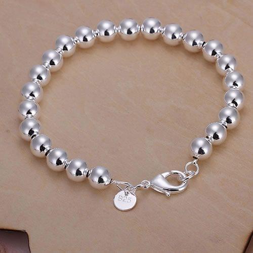 H126-2 925 jewelry silver plated bracelet, silver plated fashion jewelry 8mm Hollow Beads Bracelet /anaajeha dyqampxa