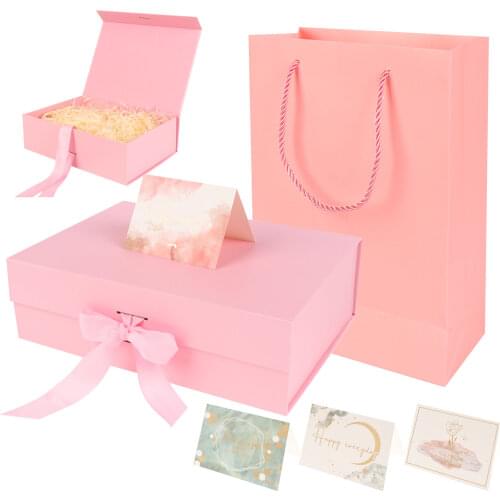 1set Luxury Gift Box Set Magnetic Gift Box with Greeting Card Packaging Box