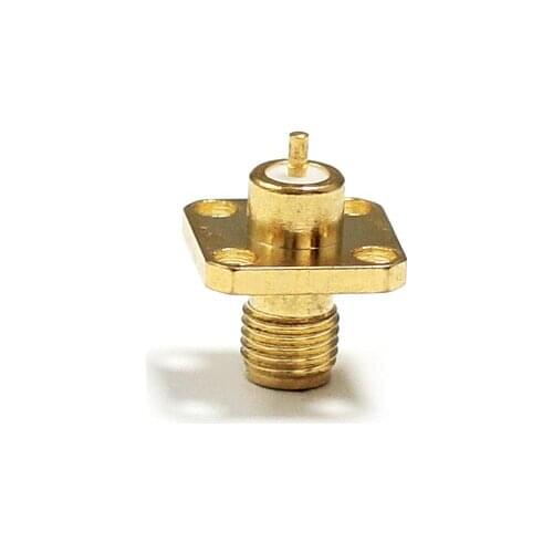 1pc NEW SMA Female Jack RF Coax Connector 4-hole flange solder post Straight Goldplated wholesale
