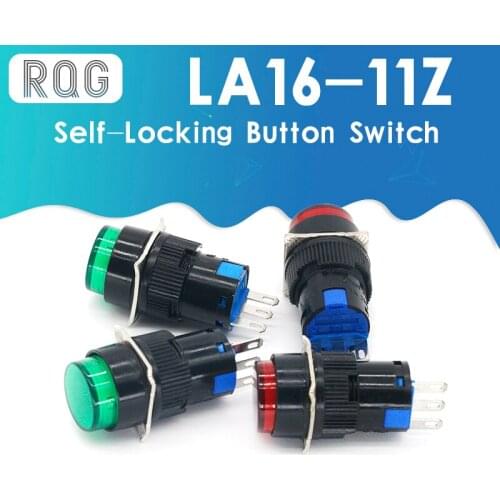 16mm 3PIN Self-Locking Push Button Switch LA16-11Z AB6-A Switch Household Appliances Accessory