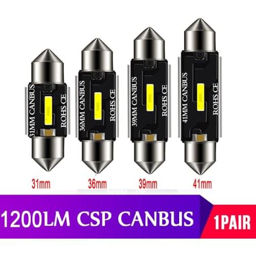 2pcs CSP 1860 Canbus Festoon c5w C10W Led Bulb 31mm 36mm 39mm 41mm Car Licence Plate Interior Reading Lights 12V 24V Error Free