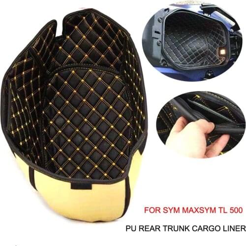 For SYM MAXSYM TL 500 Maxsym TL500 Accessories Motorcycle PU Rear Trunk Cargo Liner Protector Seat Bucket Pad
