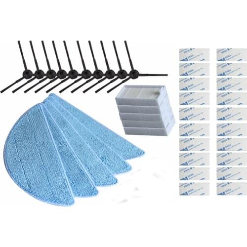 10pcs side Brush+5pcs hepa Filter+5pcs Mop Cloth+20pcs magic paste for chuwi ilife V5 V3 series ilife v5pro X5 v5s ilife v5 pro