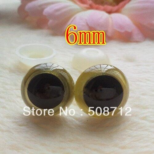 Fress ship!!! 200pairs 6mm light gold soft toy eyes animal bear sock creature monkey making crafts