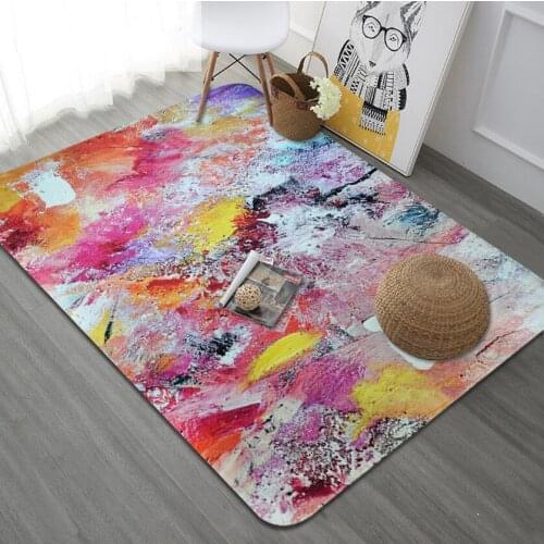European Abstract Paint Graffiti Individual Carpet Colorful Vulnerable Dough Shirt Model House Cafe Soft Carpet Carpet