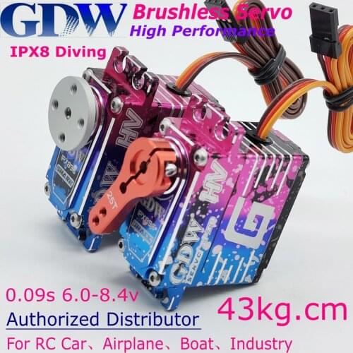 GDW IPX896HV 43kg 7.4v High Voltage Waterproof Speed Stainless Steel Gears Brushless Digital Servo 1:8 1:10 RC Car Crawler Robot