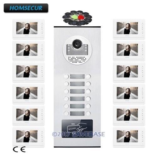 HOMSECUR 7" Apartment Video&Audio Door Entry Kit Support Electric Lock for Secure Home
