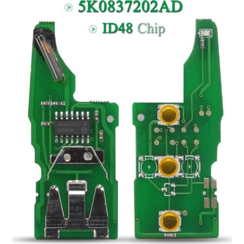 Bilchave 10pcs For VW Volkswagen Caddy Eos Golf Jetta Beetle Polo Up Tiguan Touran FOB 3BNT Remote Key Circuit Board 5K0837202AD