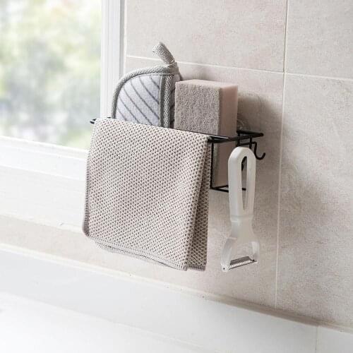 Wrought Iron Kitchen Rack Rag Drain Rack Household Non-Marking Sink Basket Detergent Sponge Storage Holder Sponge Drain Rack