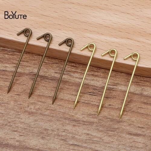 BoYuTe (200 Pieces/Lot) 30MM Length Metal Brass Pin Materials Diy Handmade Jewelry Accessories Pins