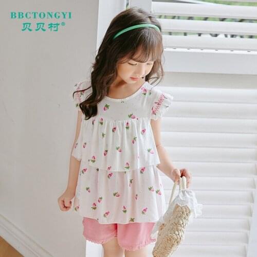 Cute Girls T-shirt 2021 New Baby Flying Sleeve Rayon Summer Shirt Girl Baby Top Childrens Clothing Girls' Summer T-shirt