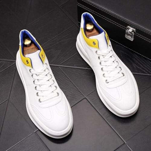 2020 Men Fashion Casual Ankle Boots Spring Autumn Thick Bottom High Top Sneakers Male Breathable Youth Trending White Shoes