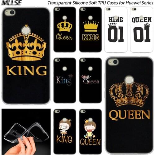 King Queen 01 Brand Couple Soft Silicone Case for Huawei NOVA 3 3i 4 Honor 7A Pro 7S 6X 7X 8X 8 9 10 Lite Play View 20 Cover