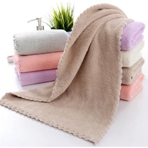 Soft Towel Bath Washing Cleaning Swimming Bathing Tools Dry Hair Water Absorbent Double-Sided Coral Velvet Microfiber Towels