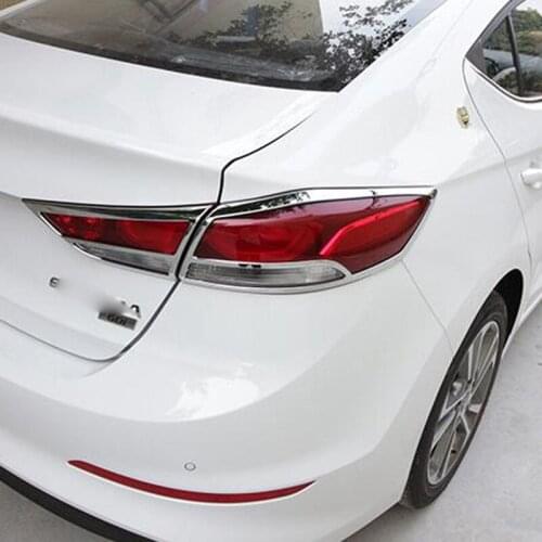 For Hyundai Elantra Avante 2016 2017 ABS Chrome Rear Light Lamp Cover Trim Tail Taillight Frame Trims Car Accessories