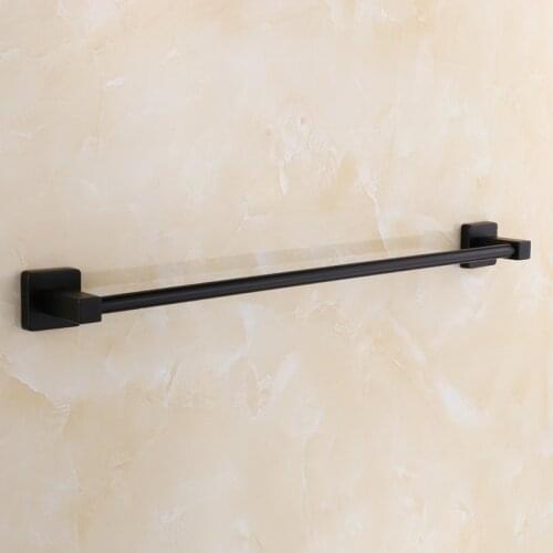 New Bathroom Wall Mounted Towel Rack SUS 304 Stainless Steel Matte Black Single Towel Bar Bathroom Accessories