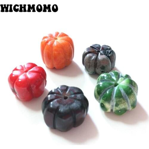 2019 New 16MM 4pieces/bag Colorful Coral Pumpkin Beads for DIY Necklace Bracelet Jewelry Accessories
