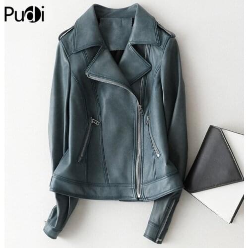 PUDI New Women Genuine Sheep Leather Coat Suit Lady Female Real Sheep Skin Jacket Fall/winter Coats Trench Clothes A69017