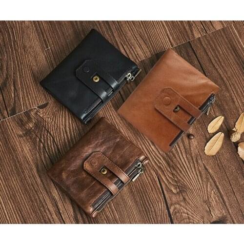 New leather wallet The fashion leisure short man purse Double zipper large capacity.pinepoxpwallet.size:11.8x2.5x9.5cm