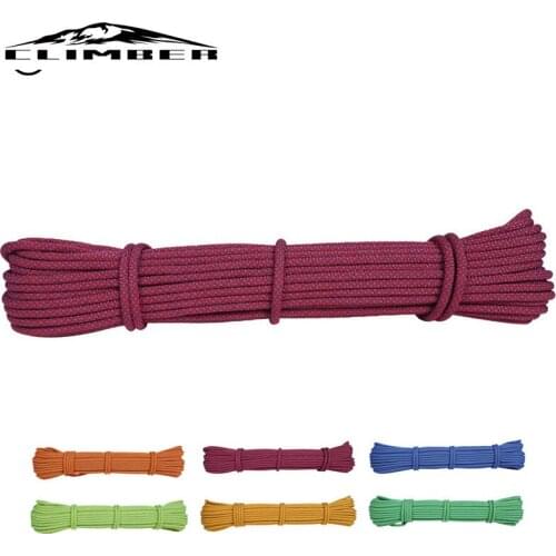 New Store Escalada 10m Paracord Rock Climbing Rope Accessories Cord 6mm Diameter 5KN High Strength Paracord Safety Rope Survival