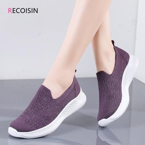 RECOISIN 2020 Autumn New Sneakers Women High Quality Casual Shoes Woman Slip-on Comfortable Flats Shoes For Women zapatos mujer