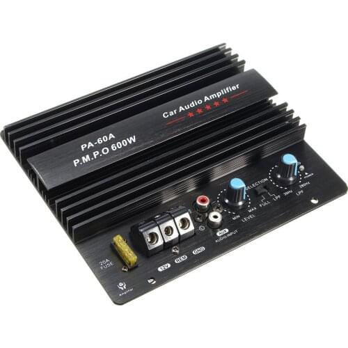 PA-60A 12V Mono 600W High Power Car Audio Amplifier Fashion Wire Drawing Powerful Bass Subwoofers Amplifier With 20A Fuse