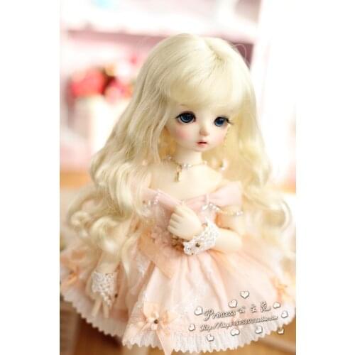 BJD doll wig suitable for 1/6 1/8 size fashion new super rose false hair micro curly false hair wave girl milk silk gold