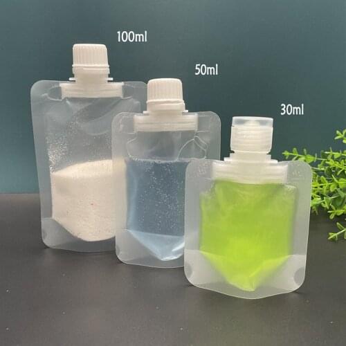 30/50/100ml Screw Cap Packaging Bag Plastic Hand Sanitizer Lotion Shampoo Makeup Fluid Bottle Travel Bag Cosmetic Refillable Bag