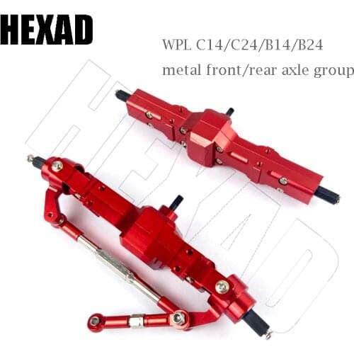 Suitable for WPL C14/C24 JJRC B14/B24 remote control car remote control car accessories red upgrade metal front/rear axle group