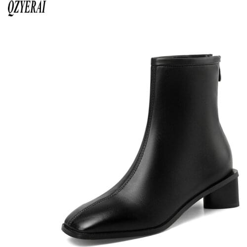 New style ankle Short boots Women boots Fashion boots Square head After zipper warm Female boots winter Women shoes