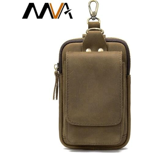 MVA genuine leather waist bag for womens belt bag female waist pack purse money pack for woman Bag for phone coin passport 7440