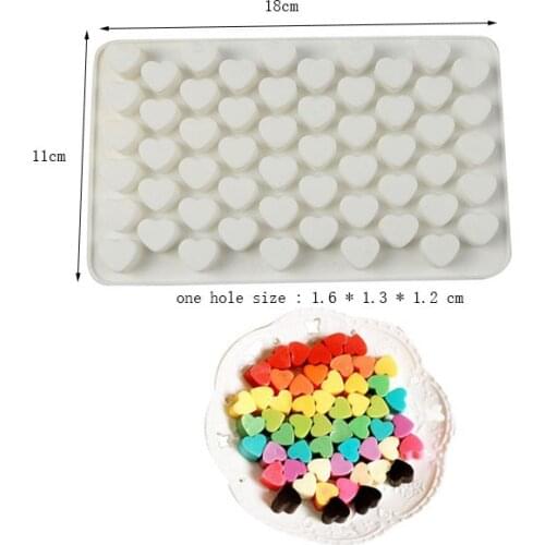 55 Cavity Heart Silicone Cake Mold for Chocolate Mousse Ice Cream Jello Pudding Dessert Baking Bakeware Pan Decorating Tools