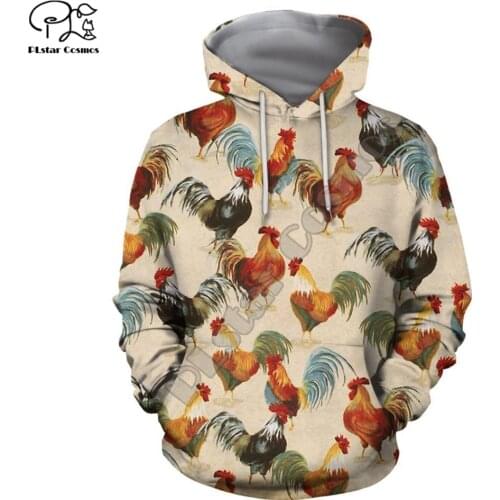 PLstar Cosmos Beautiful Chickens Farming 3D Printed Hoodies Sweatshirts Zip Hooded For Men And Women Casual Streetwear Style-C5