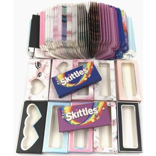 Eyelash Packaging Box Wholesale makeup 100 Pcs 3D Mink Lashes Bulk Empty Box 25mm Mink Eyelashes Cases False Eyelashes Paper Box