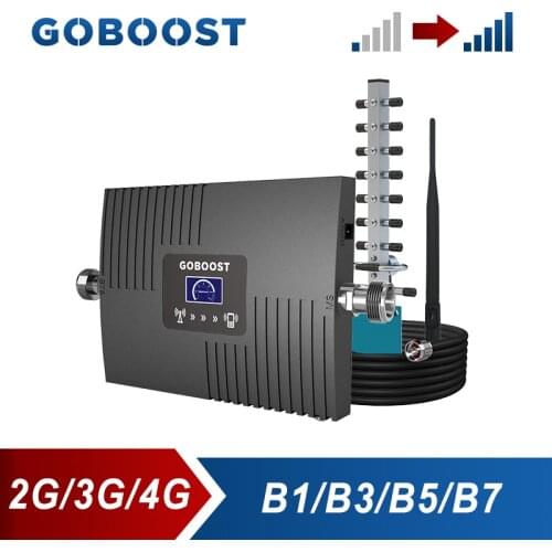 GOBOOST Cell Phone Signal Booster For 2G 3G CDMA 850 UMTS 2100 Repeater DCS 1800 LTE 4G 2600MHz Cellular Amplifier Antenna Kit