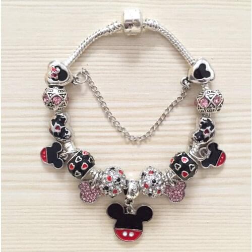 Vogue Bracelets Mouse Minn Charms Beads Fits European Bracelets & Bangle Cartoon Bracelets DIY Hot Sell High Quality Bracelet