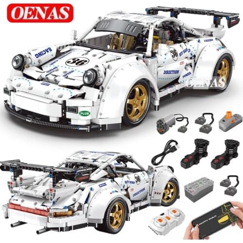 MOC Technique RC APP Control High-Tech Super Racing Car Motoried Model Building Blocks Electric Kids Toys For Boys Birthday Gift