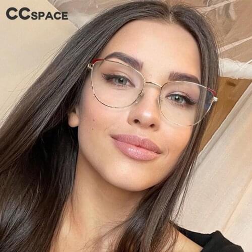53163 Cat Eye Blue Light Blocking Metal Ladies Eyewear Decorative Fashionable Blue Filter Womens Computer Eyeglasses