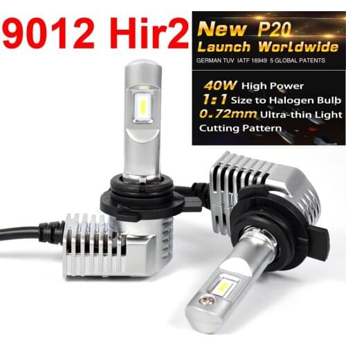 1 Set Super Bright MINI SIZE 9012 Hir2 CSP CHIPS P20 Car LED Headlight All-in-one Turbo Fan 1:1 Front Bulb Lamp 45W 5200LM 6000K