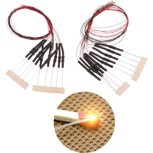 10Pcs 20cm T0603wm Pre-soldered Micro 0.1mm Copper Wired White Smd Led 0603