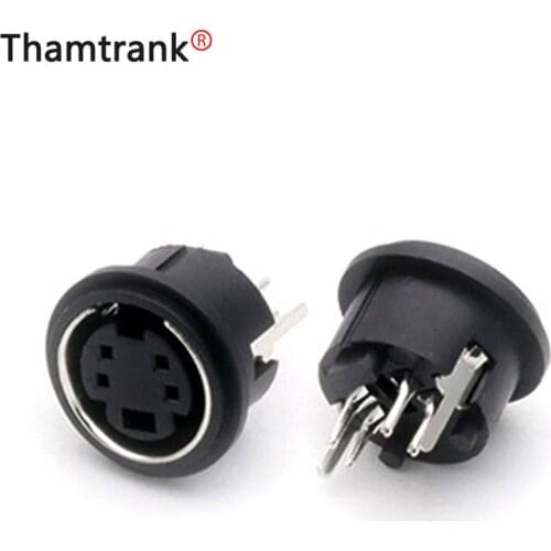 10pcs/lot 4 Pin Mini DIN Female Socket Connector 4Pin DIN Mini Jack PS2 Mini Circular DIN Terminal Chassis