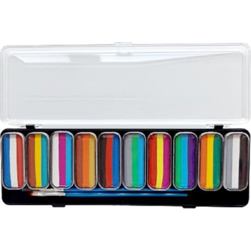 12 Color Rainbow Box UV Water-Based Pigment Body Art Painting Makeup Products Quick Drying / Easy To Wash / Non-Toxic