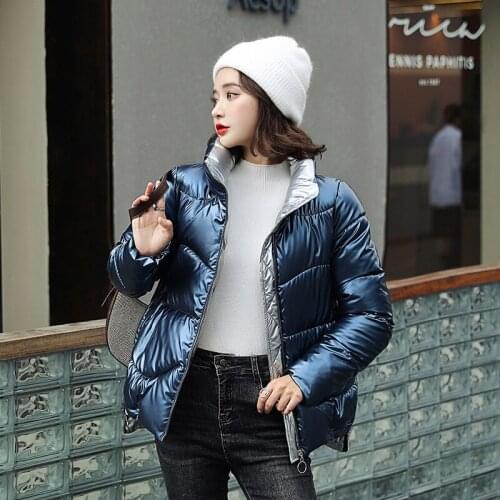 2021 New Women Short Coat Parkas Female Glossy Winter Jacket Women Warm Thick Shinny Coats Plus Size 3XL Down Jacket Parka