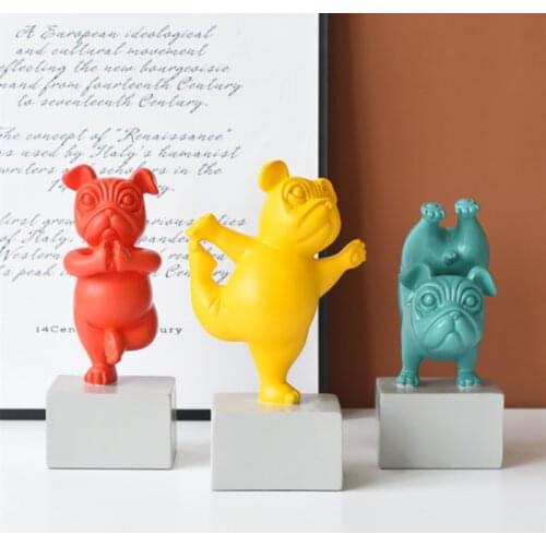 3pcs/set Modern Style Cute Dog Animal Home Decoration Crafts Furnishing Creative Living Room TV Cabinet Ornaments Homes Decore