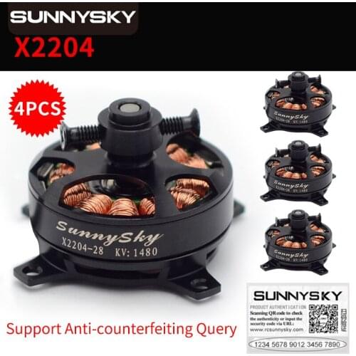 4set/lot Sunnysky X2204 KV1480/KV1800 Brushless Motor For RC helicopter Airplane Quadcopter