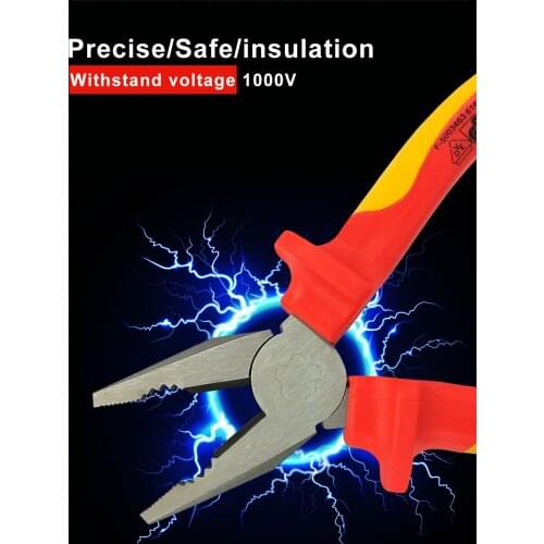 6 Inch VDE Insulated Plier 1000V Insulated Electrician Wire Cable Cutter Tools High Voltage Flat Nose Pliers